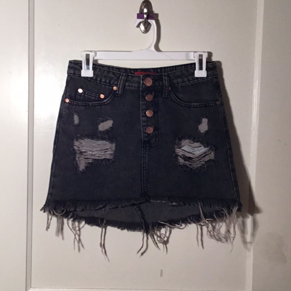 Signature8 Black Mini Denim Skirt size S